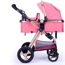 2018 Fashion baby stroller Luxury Leather Baby Stroller hot selling 3 in 1 or 2 in 1 baby pram
